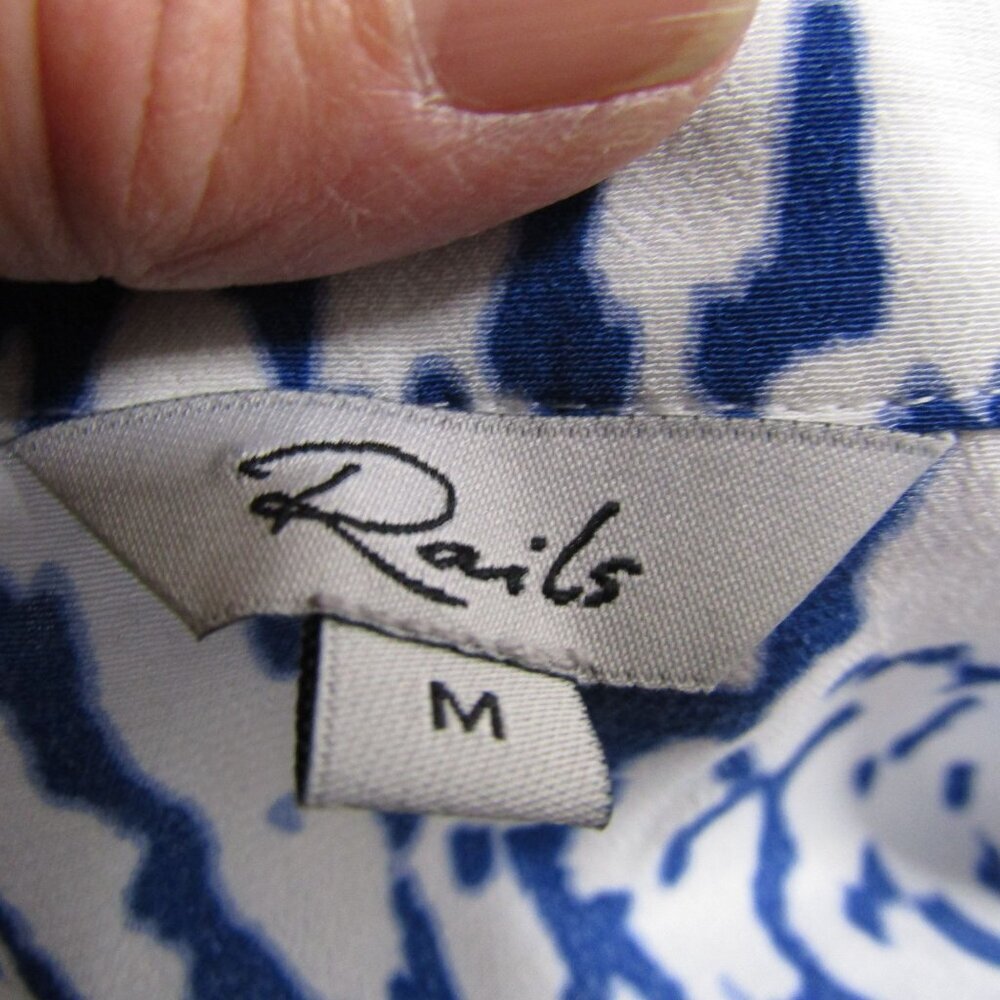 RAILS Blue Cobalt Leopard Tiered Midi Boho Peasan… - image 9